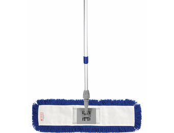 Mophouder  40 cm.  met  Synthetische vlakmop blauw  en telescoopsteel