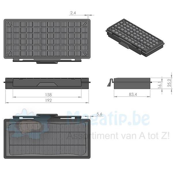 Bosch BSGL5 / Siemens VZ 154 HFB serie  Hepa filter
