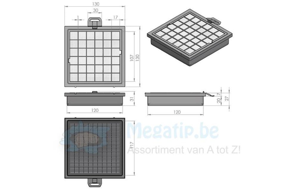 Bosch / Siemens H12 Hepa filter - 426966 series Bosch / Siemens H12 Hepa filter - 426966 series