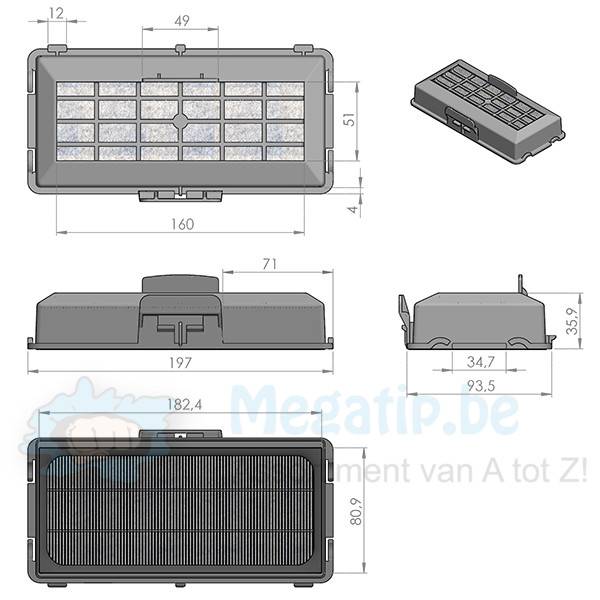 Bosch / Siemens H12 Hepa filter - 491669 series