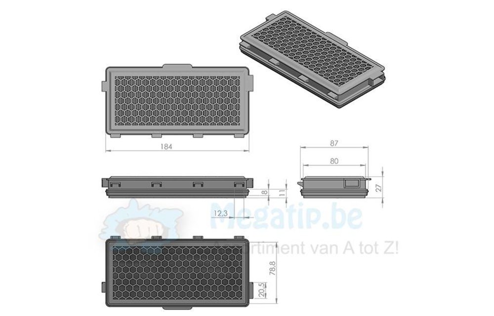 Miele S4000 - S5000 Active HEPA H12 filter Miele S4000 - S5000 Active HEPA H12 filter