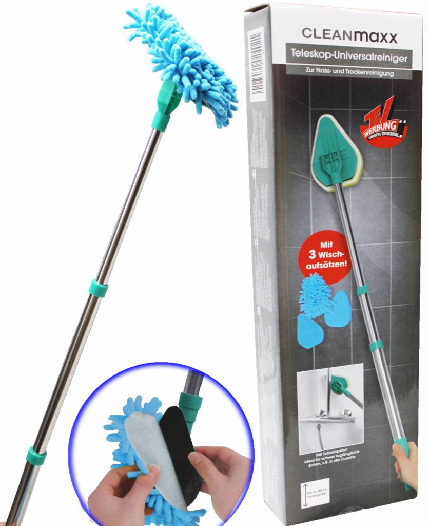 Telescopische  allesreiniger met 3  doeken  "Cleanmaxx"