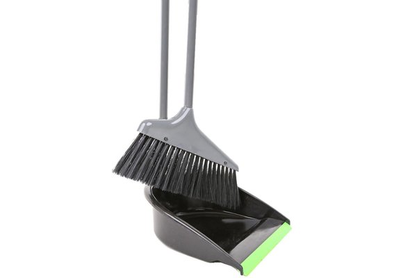 Stoffer met vuilblik lange steel  92 cm