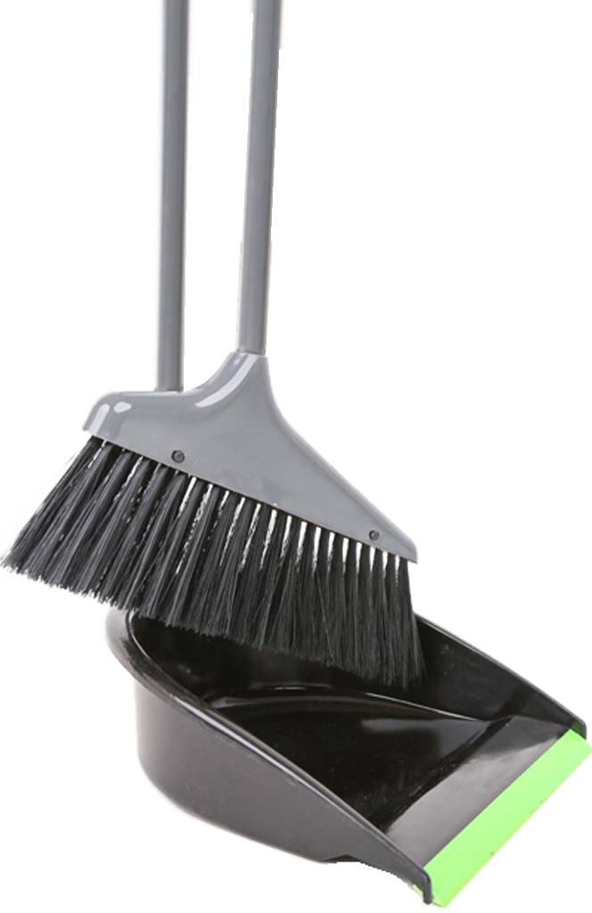 Stoffer met vuilblik lange steel  92 cm