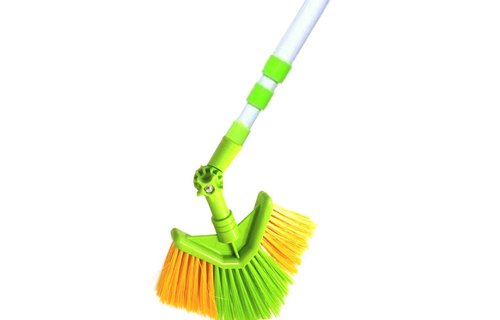 Spinnenborstel driehoek met telescoopsteel en knie - 3 meter Spinnenborstel driehoek met telescoopsteel en knie - 3 meter