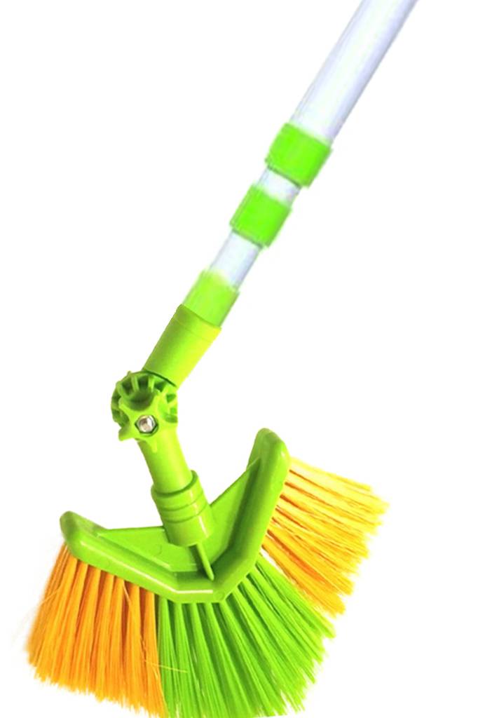 Spinnenborstel driehoek met telescoopsteel en knie - 3 meter