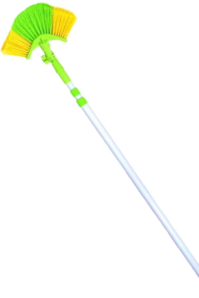 Spinnenborstel driehoek met telescoopsteel en knie - 3 meter Spinnenborstel driehoek met telescoopsteel en knie - 3 meter