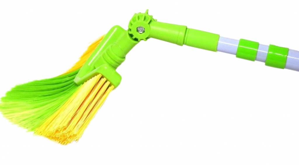 Spinnenborstel driehoek met telescoopsteel en knie - 3 meter Spinnenborstel driehoek met telescoopsteel en knie - 3 meter