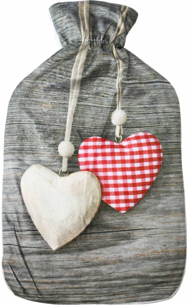 Warmwaterkruik  twee hartjes    2 liter