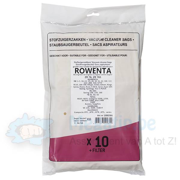 ROWENTA ZR 76- ZR 765 Stofzuigerzakken ROWENTA ZR 76- ZR 765 Stofzuigerzakken