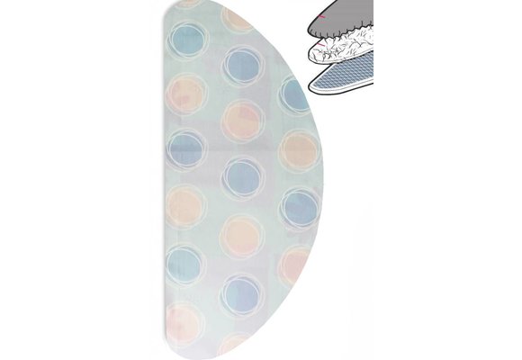 Strijkplankovertrek Banaan "Blue - pink dot" met moltonlaag