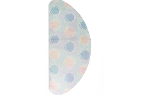 Strijkplankovertrek Banaan "Blue - pink dot" met moltonlaag