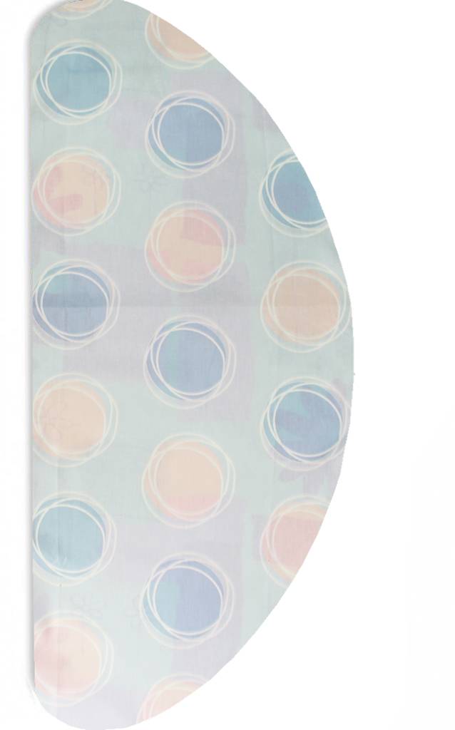 Strijkplankovertrek Banaan "Blue - pink dot" met moltonlaag