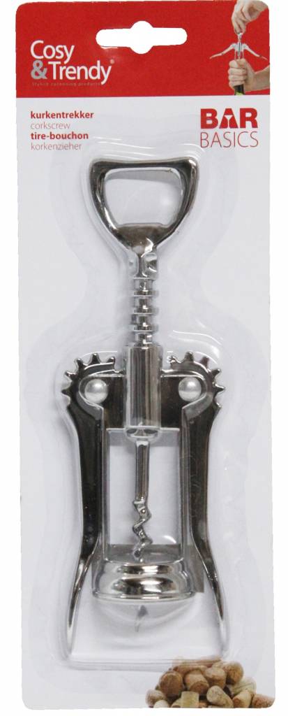 Kurkentrekker Chrome  met Hefboom Kurkentrekker Chrome  met Hefboom