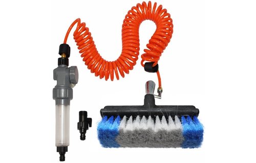 Telescoopsteel tot 8 meter met Spiraal en zachte Wasborstel  + gratis cleaning soap