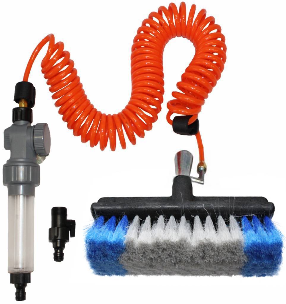 Telescoopsteel tot 8 meter met Spiraal en zachte Wasborstel  + gratis cleaning soap