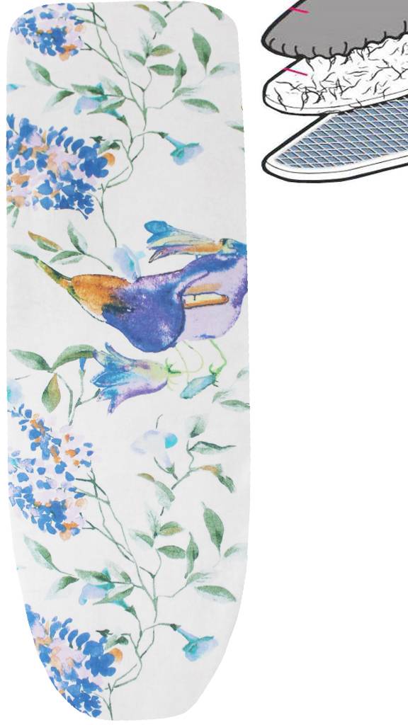 Strijkplankhoes 2 laags met elastiek C -  Bloemen