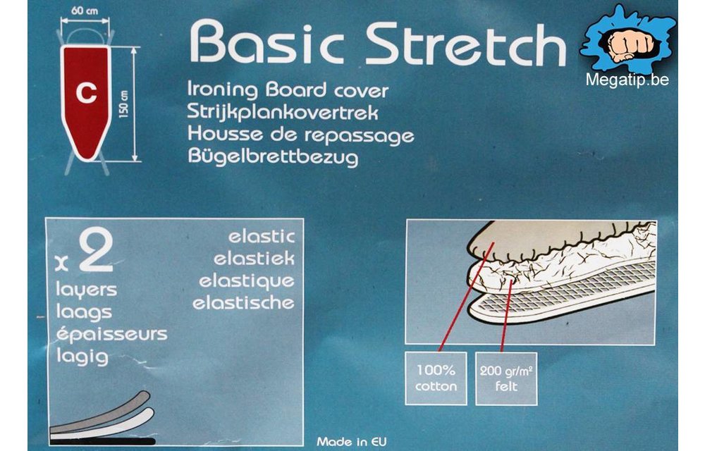 Strijkplankhoes 2 laags met elastiek C - L. Blauw / grijze bloem Strijkplankhoes 2 laags met elastiek C - L. Blauw / grijze bloem