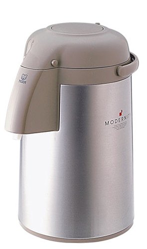 Pompthermos 1,9 Liter Beige met glazen binnenfles