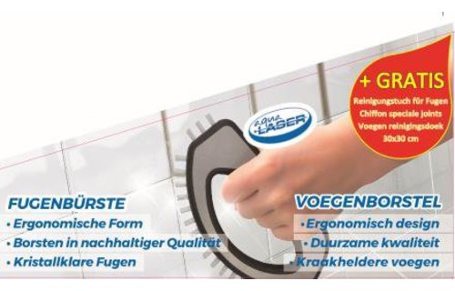 Voegenborstel RVS  met  Microvezeldoek