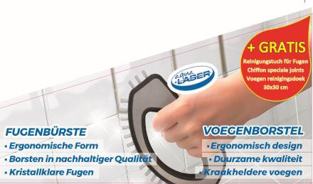 Voegenborstel RVS  met  Microvezeldoek