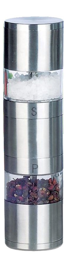 2-in-1 Peper- en zoutmolen RVS - 18,5 cm