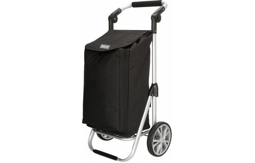 Boodschappentrolley met Verstelbaar handvat en koelvak  - Zwart