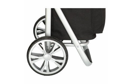 Boodschappentrolley met Verstelbaar handvat en koelvak  - Zwart