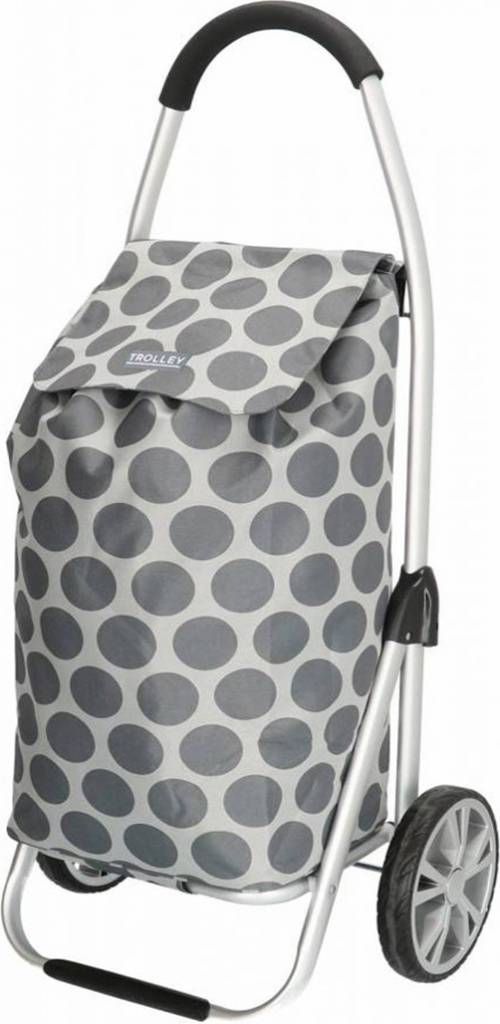 Boodschappentrolley Licht grijs Stippen 48 L. Inklapbaar Aluminium Boodschappentrolley Licht grijs Stippen 48 L. Inklapbaar Aluminium