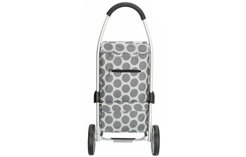 Boodschappentrolley Licht grijs Stippen 48 L. Inklapbaar Aluminium