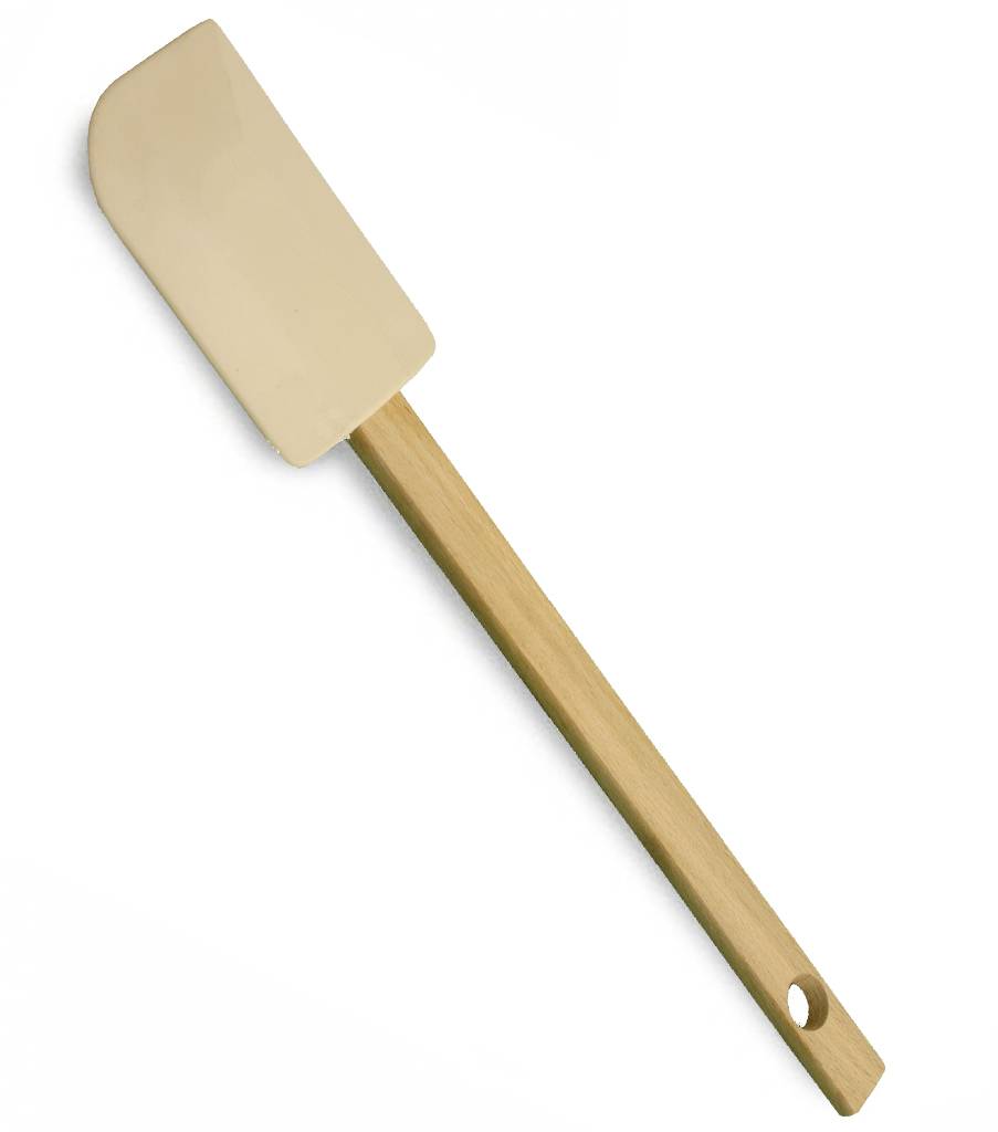 Pannenlikker met houten steel  28 cm.