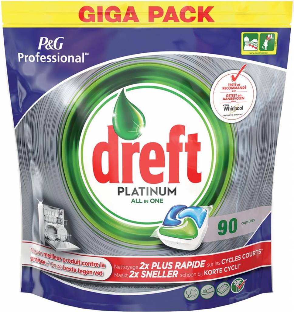 Dreft Vaatwastabletten  - All In One - Platinum - 90 Tabletten