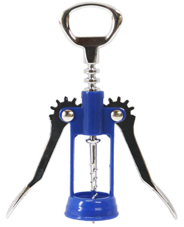 Kurkentrekker met hefboom  - Blauw/Rood