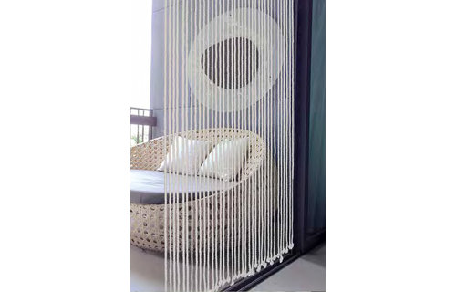 Vliegengordijn gevlochten touw Beige  90X200 cm.