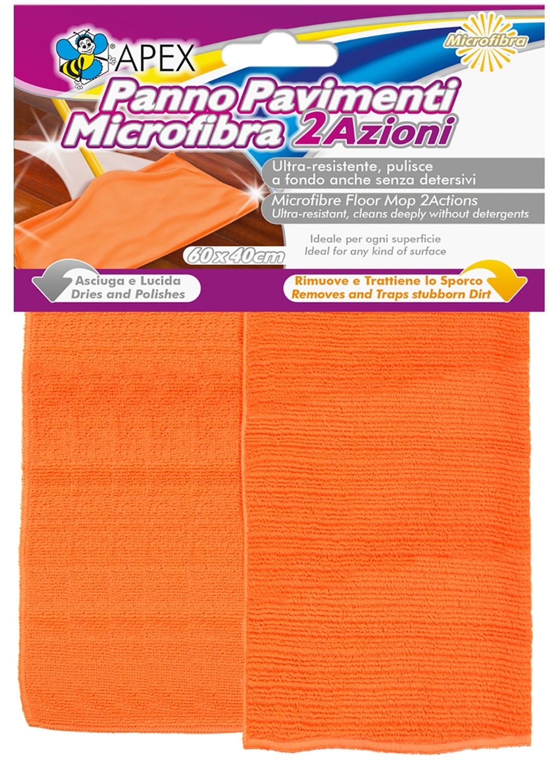 Microvezel vloerdoek 60 x 40 cm. - Double Action