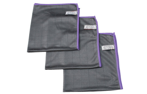 Microvezeldoeken carbon fiber Grijs/Mauve - 3  stuks