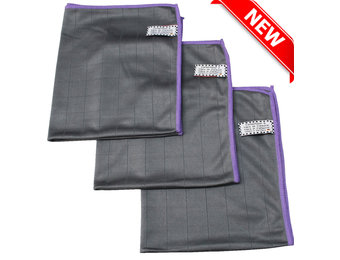 Microvezeldoeken carbon fiber Grijs/Mauve - 3  stuks
