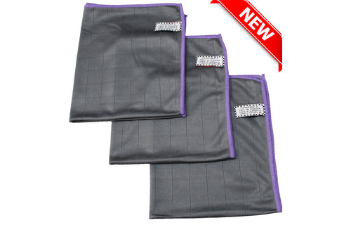 Microvezeldoeken carbon fiber Grijs/Mauve - 3  stuks