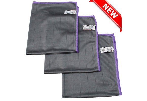Microvezeldoeken carbon fiber Grijs/Mauve - 3  stuks