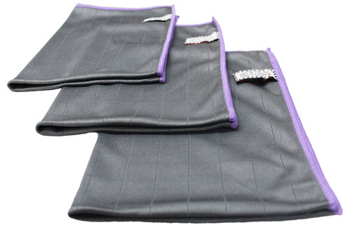 Microvezeldoeken carbon fiber Grijs/Mauve - 3  stuks