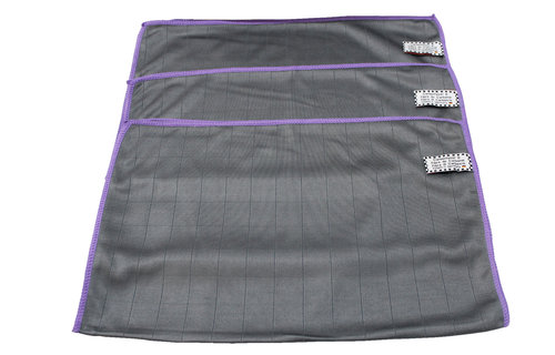 Microvezeldoeken carbon fiber Grijs/Mauve - 3  stuks