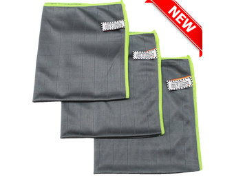Microvezeldoeken carbon fiber Grijs/Groen - 3 stuks