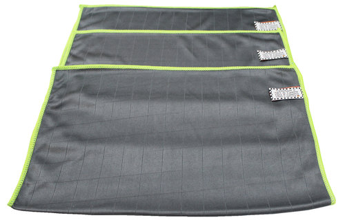 Microvezeldoeken carbon fiber Grijs/Groen - 3  stuks