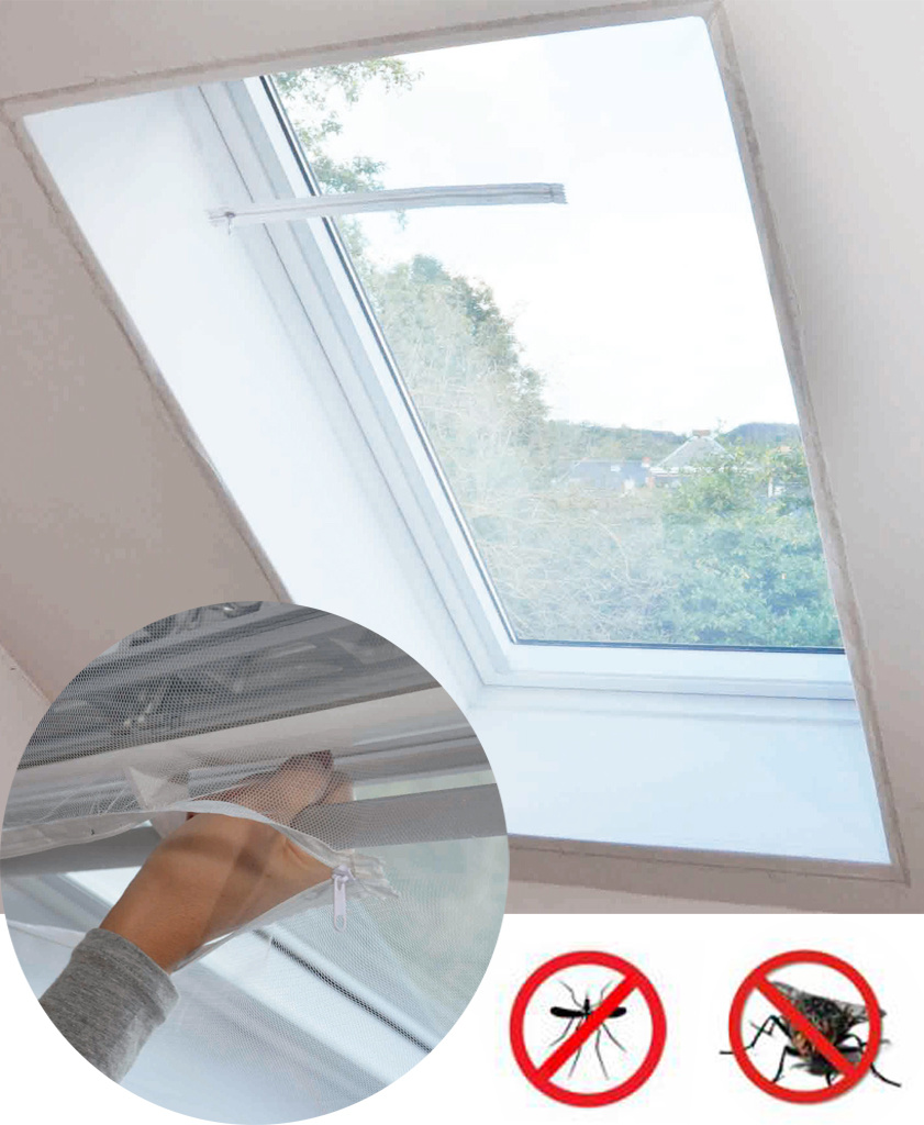 Vliegengaas voor dakvensters 150x180 cm.  Wit Vliegengaas voor dakvensters 150x180 cm.  Wit