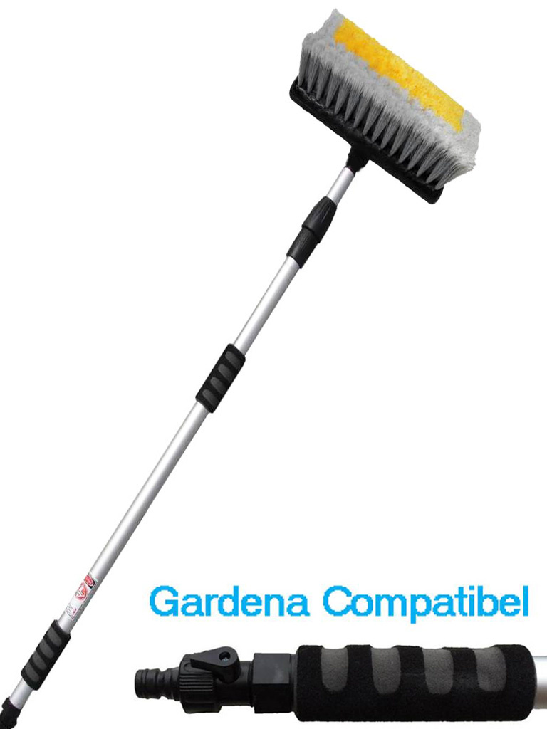 Waterdoorlatende Telescoopsteel  met Combi Raamwasser 40 cm.  + Extra gratis borstel