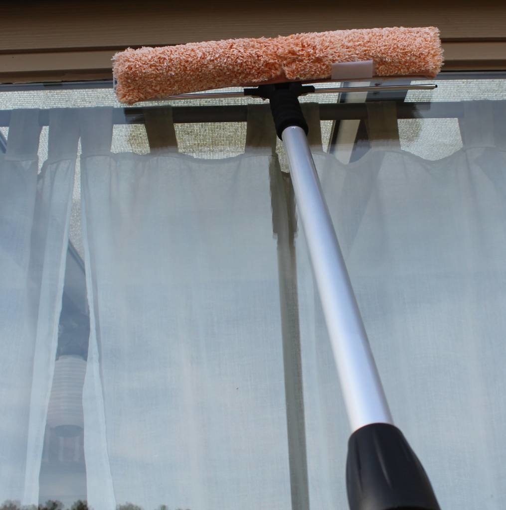 Waterdoorlatende Telescoopsteel  met Combi Raamwasser 40 cm.  + Extra gratis borstel