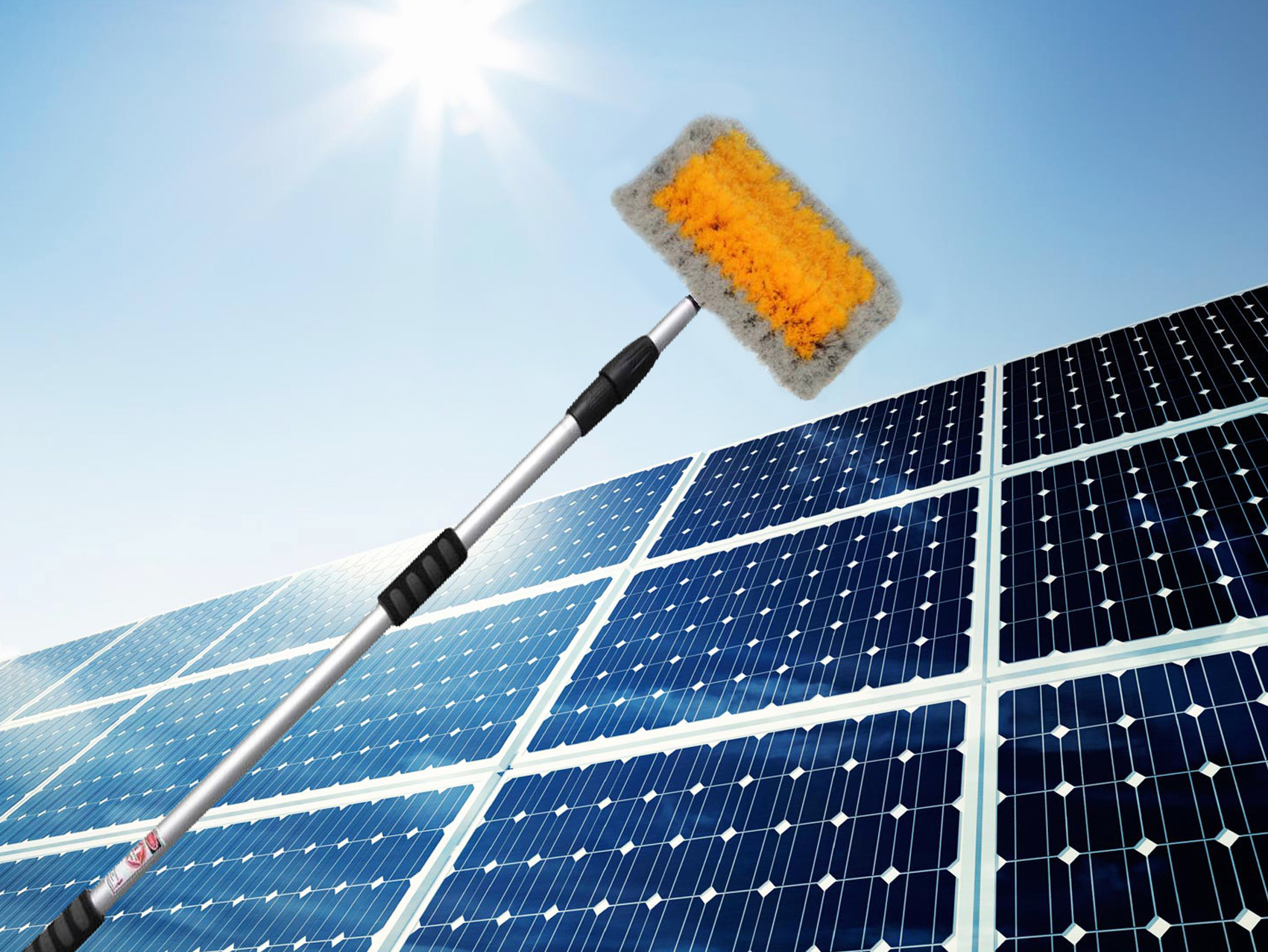 Waterdoorlatende Telescoopsteel  met Combi Raamwasser 40 cm.  + Extra gratis borstel