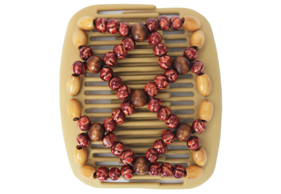 African Butterfly Hair Clips   -  Beige / bruin parels