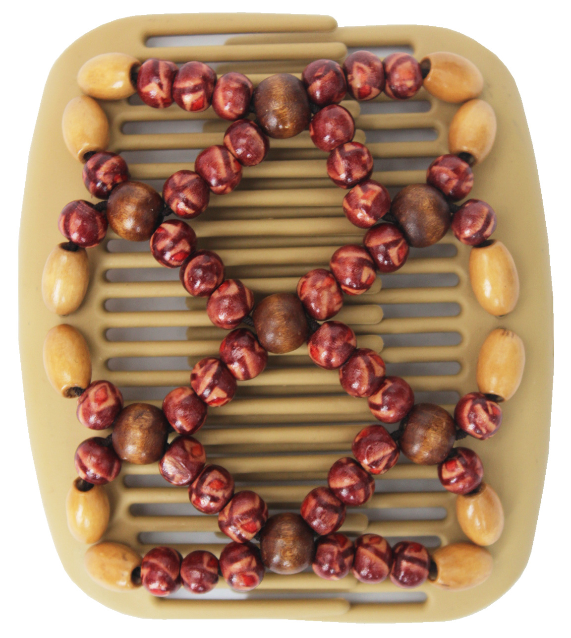 African Butterfly Hair Clips   -  Beige / bruin parels