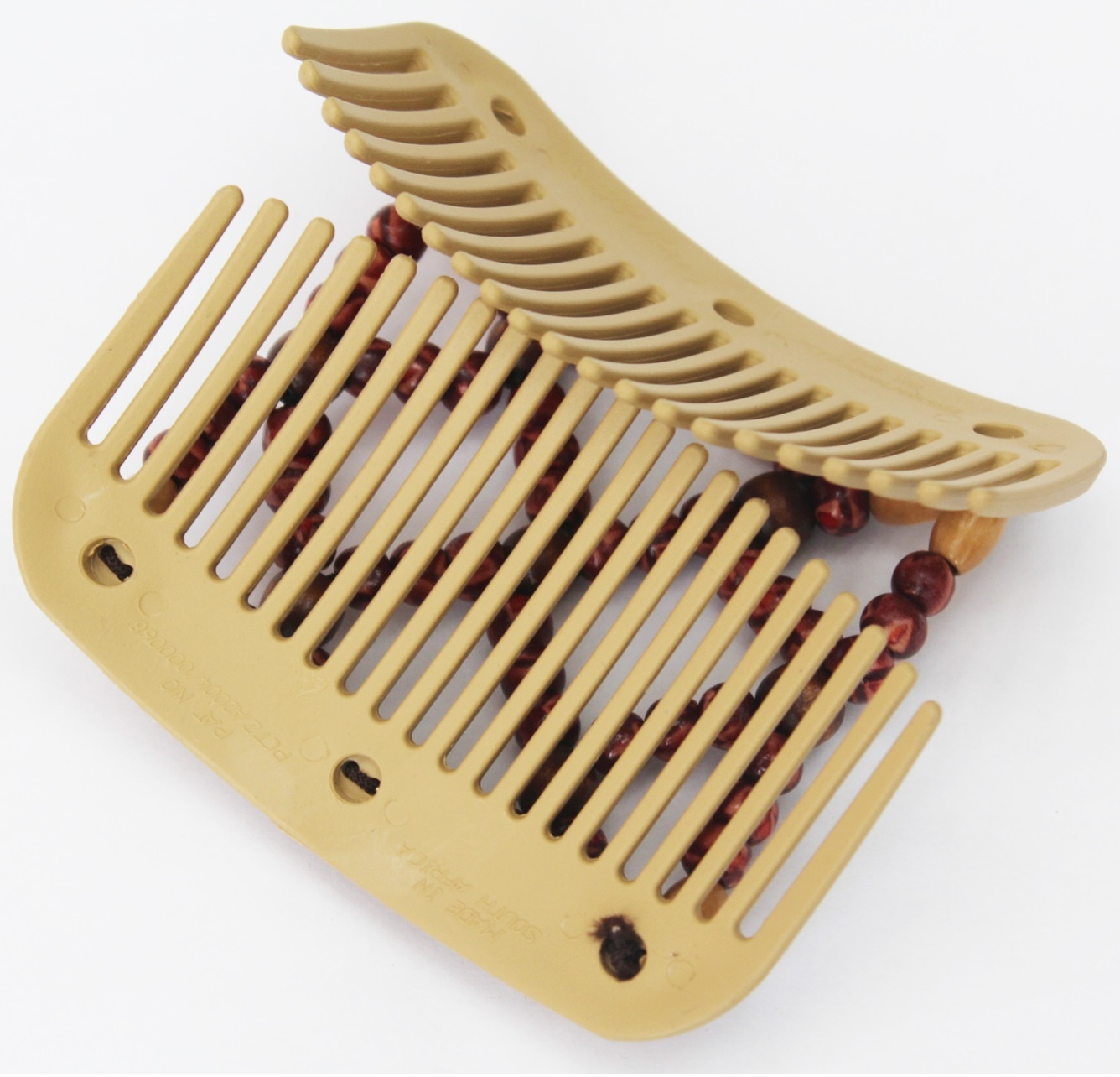 African Butterfly Hair Clips   -  Beige / bruin parels